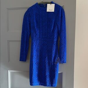 Lumiere by Bariano Cobalt Blue lace Long Sleeve Dress
